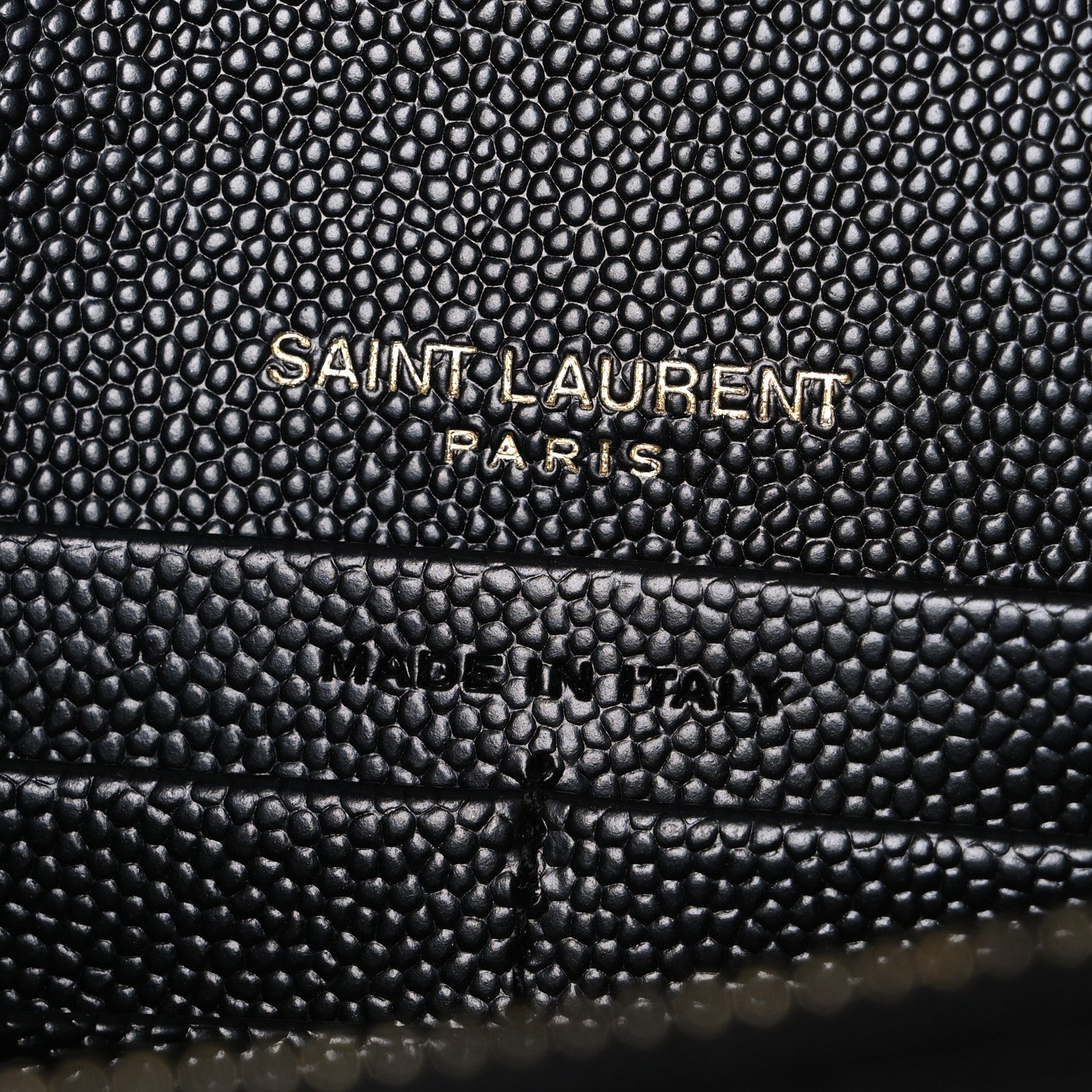Saint Laurent Grain De Poudre Matelasse Chevron Monogram Envelope Chain Wallet Black 5 of 9