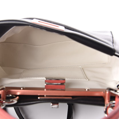 Fendi Nappa Colorblock Mini Peekaboo Iconic Satchel Black White Ecstasy 6 of 10