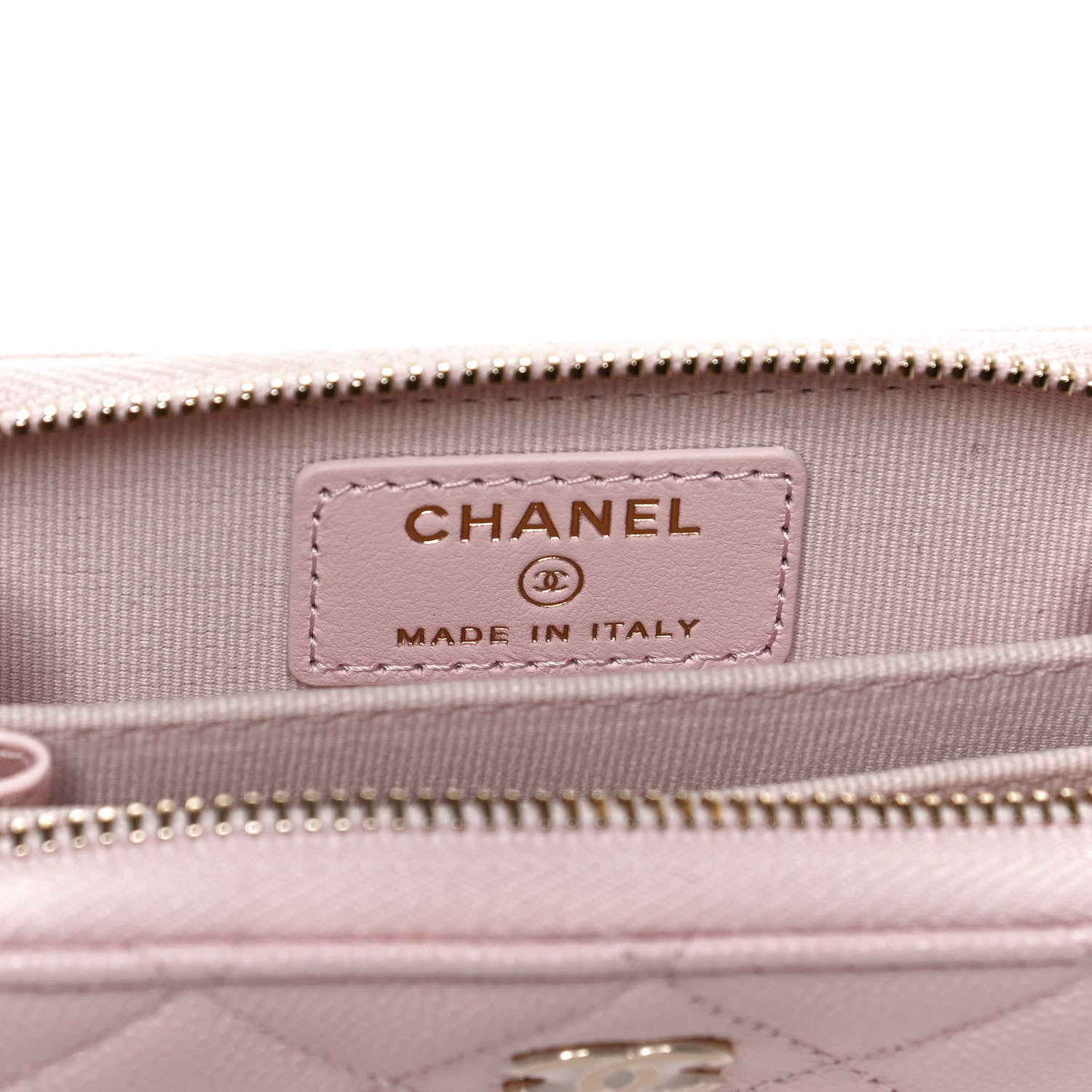 Chanel Caviar Quilted Zip Coin Purse Wallet Pink 5 of 9