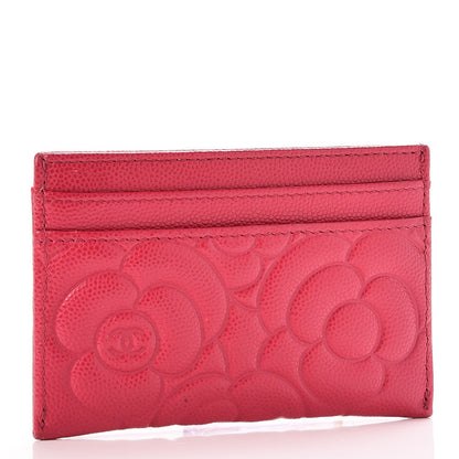Chanel Caviar Camellia Embossed Card Holder Fuchsia 3 of 9