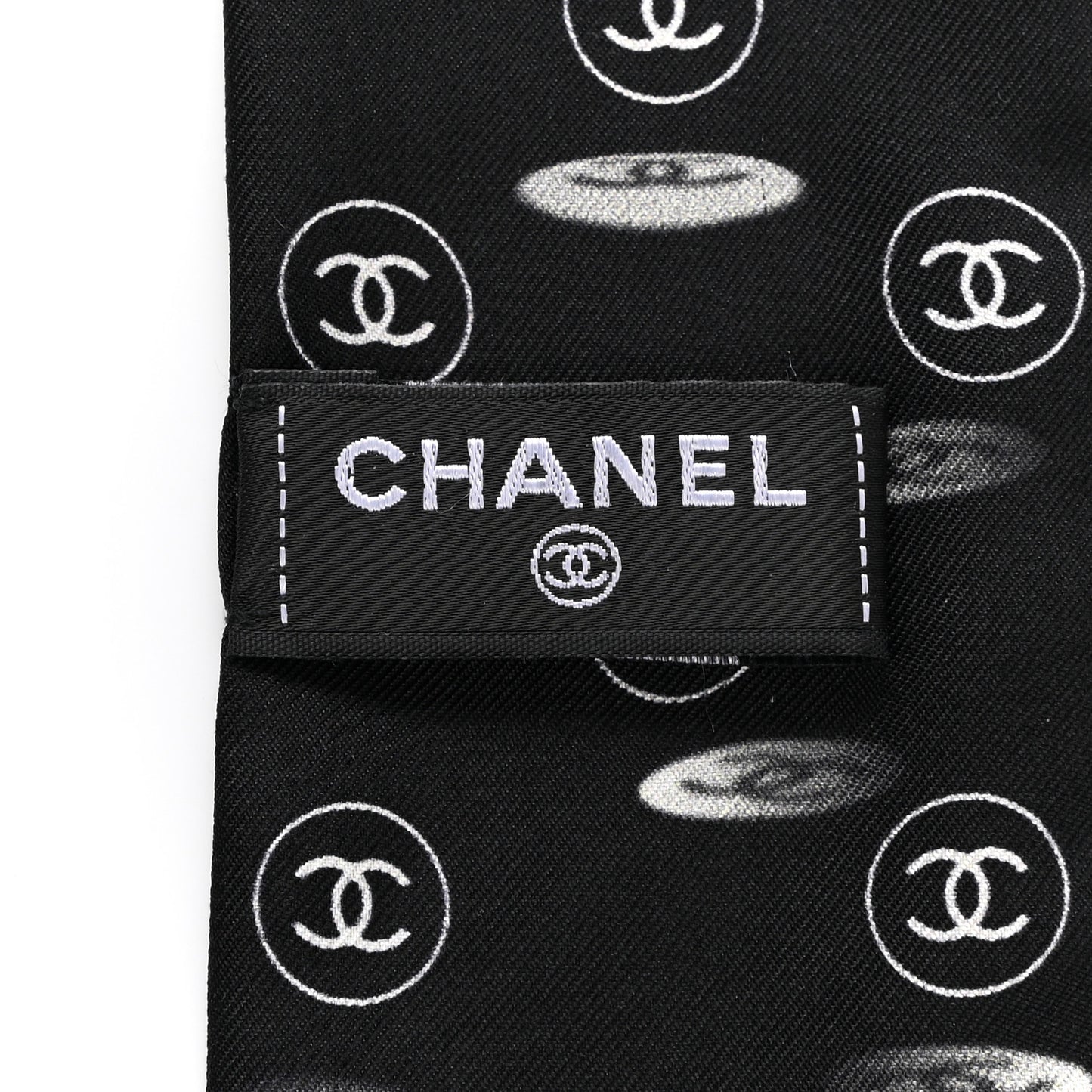 Silk CC Slim Bandeau Scarf Black