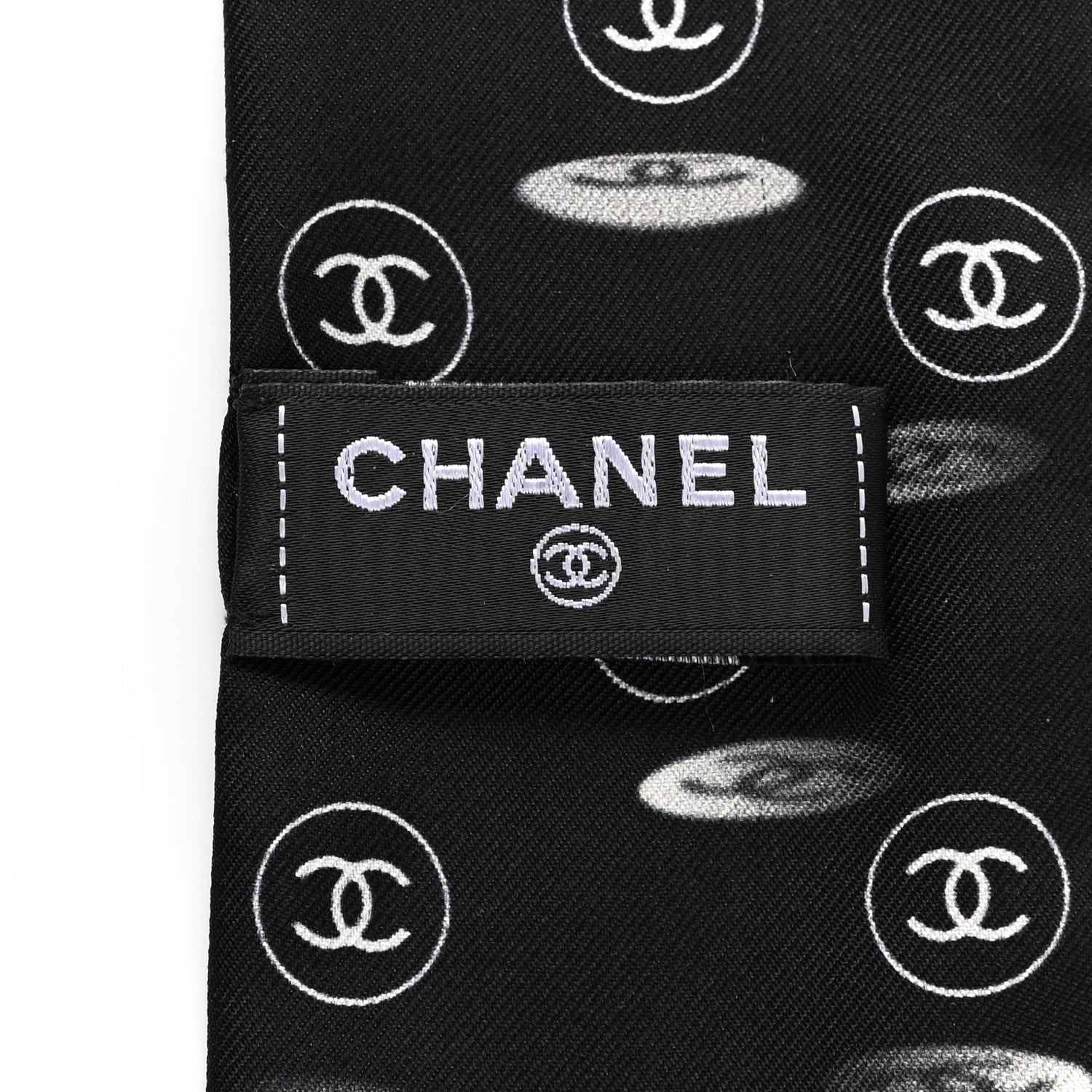 Chanel Silk CC Slim Bandeau Scarf Black 3 of 3