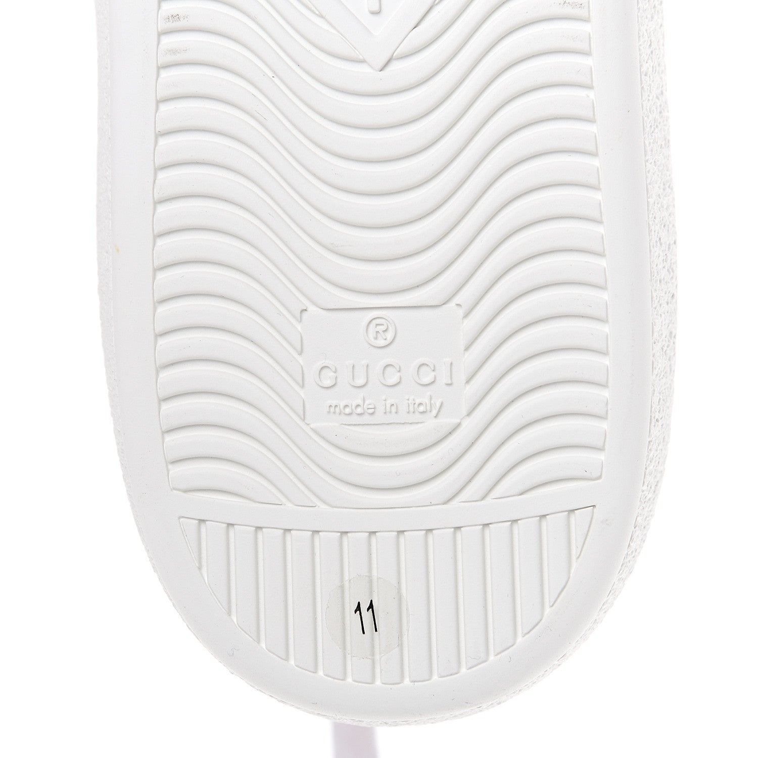 Gucci Calfskin Ayers Web Lightning Embroidered Mens Ace Sneakers 11 White 8 of 9