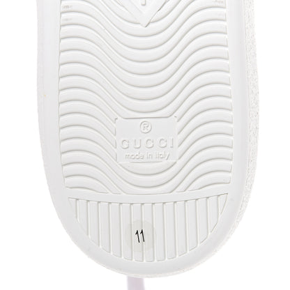 Gucci Calfskin Ayers Web Lightning Embroidered Mens Ace Sneakers 11 White 8 of 9