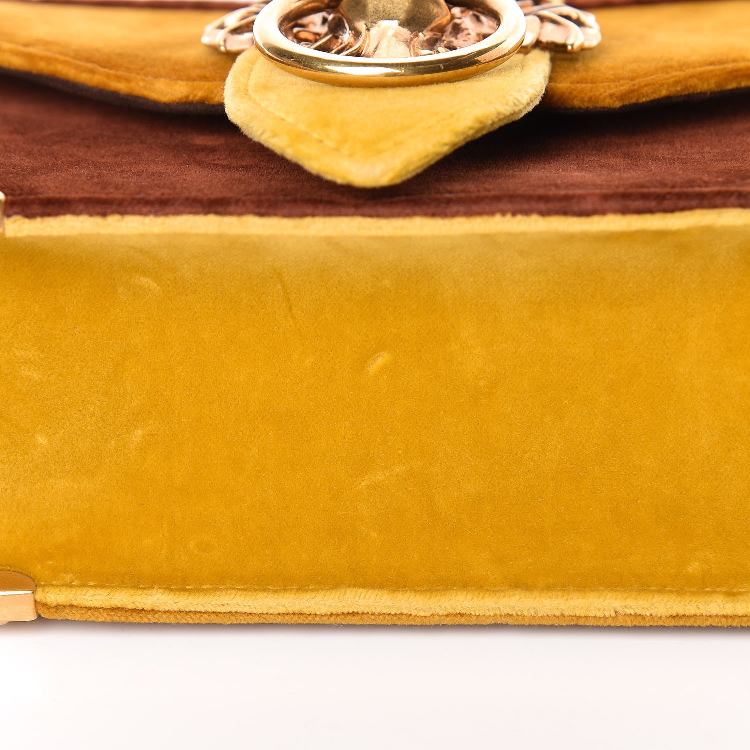 Prada Velluto Lions Head Cahier Shoulder Bag Ambra 12 of 14