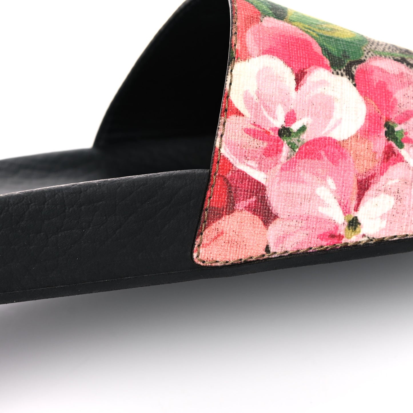 GG Supreme Monogram Blooms Slide Sandals 37 Beige Multicolor