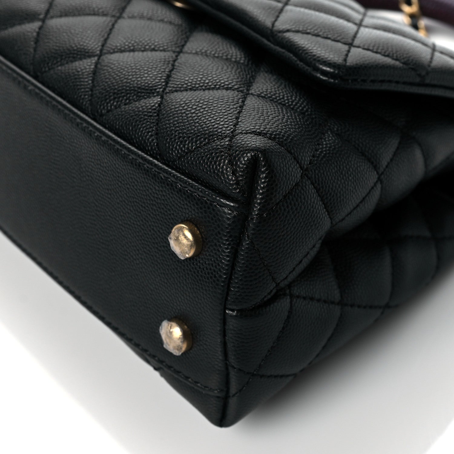 Chanel Caviar Lizard Embossed Quilted Mini Coco Handle Flap Black 10 of 10