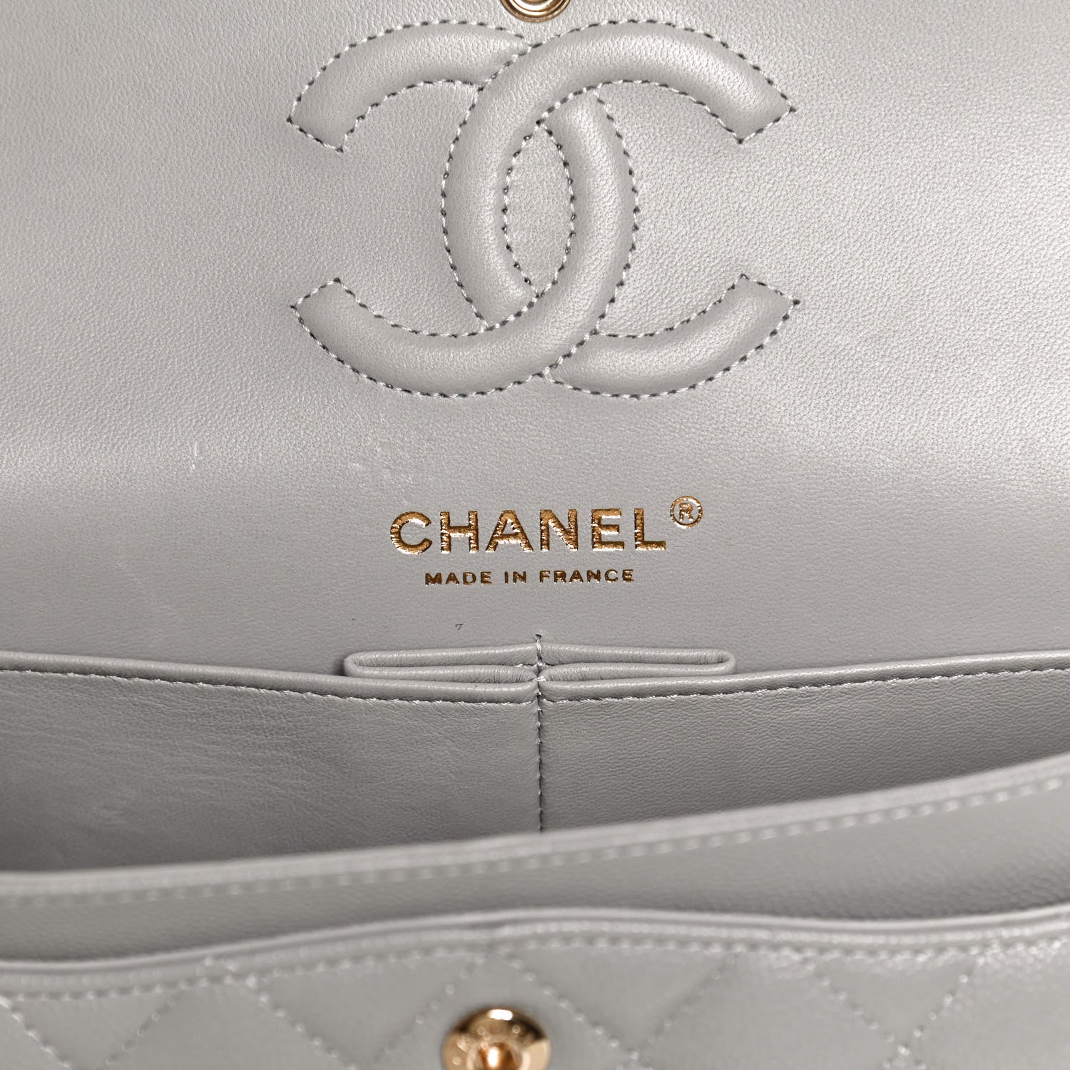 Chanel Caviar Quilted Small Double Flap Grey 6 of 10