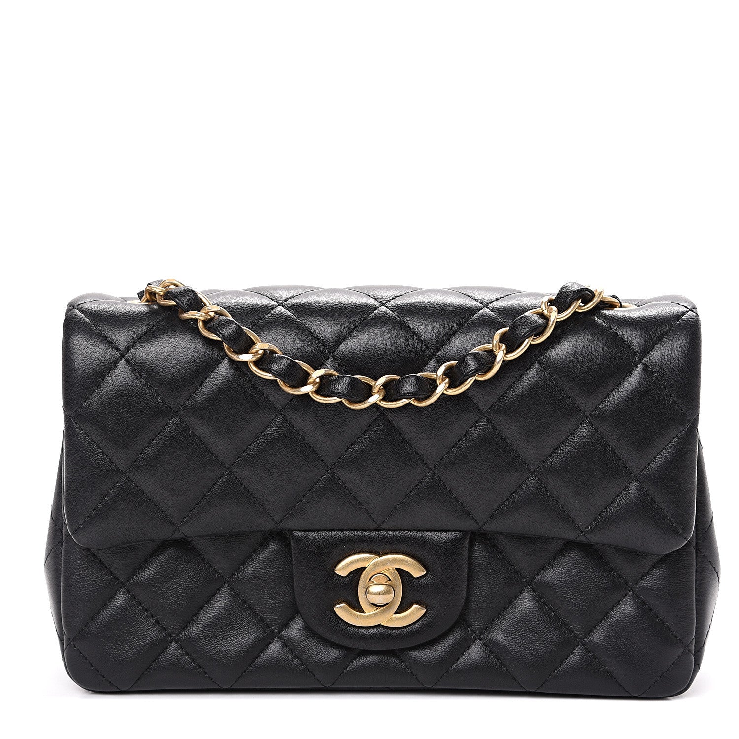 Chanel Lambskin Quilted Mini Rectangular Flap Black 1 of 11