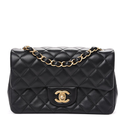 Chanel Lambskin Quilted Mini Rectangular Flap Black 1 of 11