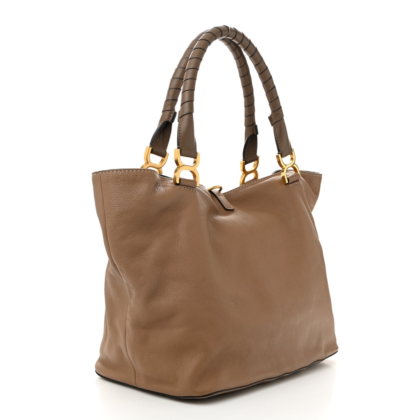 Calfskin Large New Marcie Tote Nut