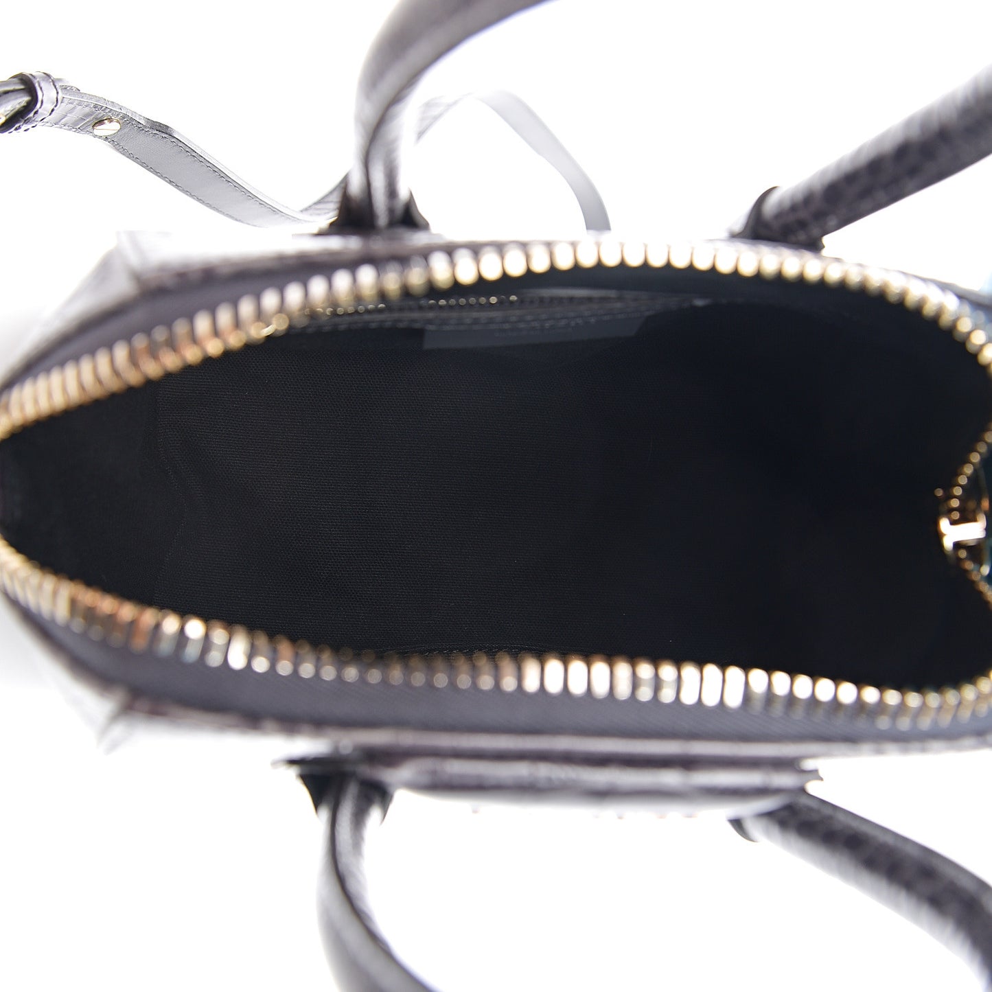 Calfskin Crocodile Embossed Mini Antigona Storm Grey