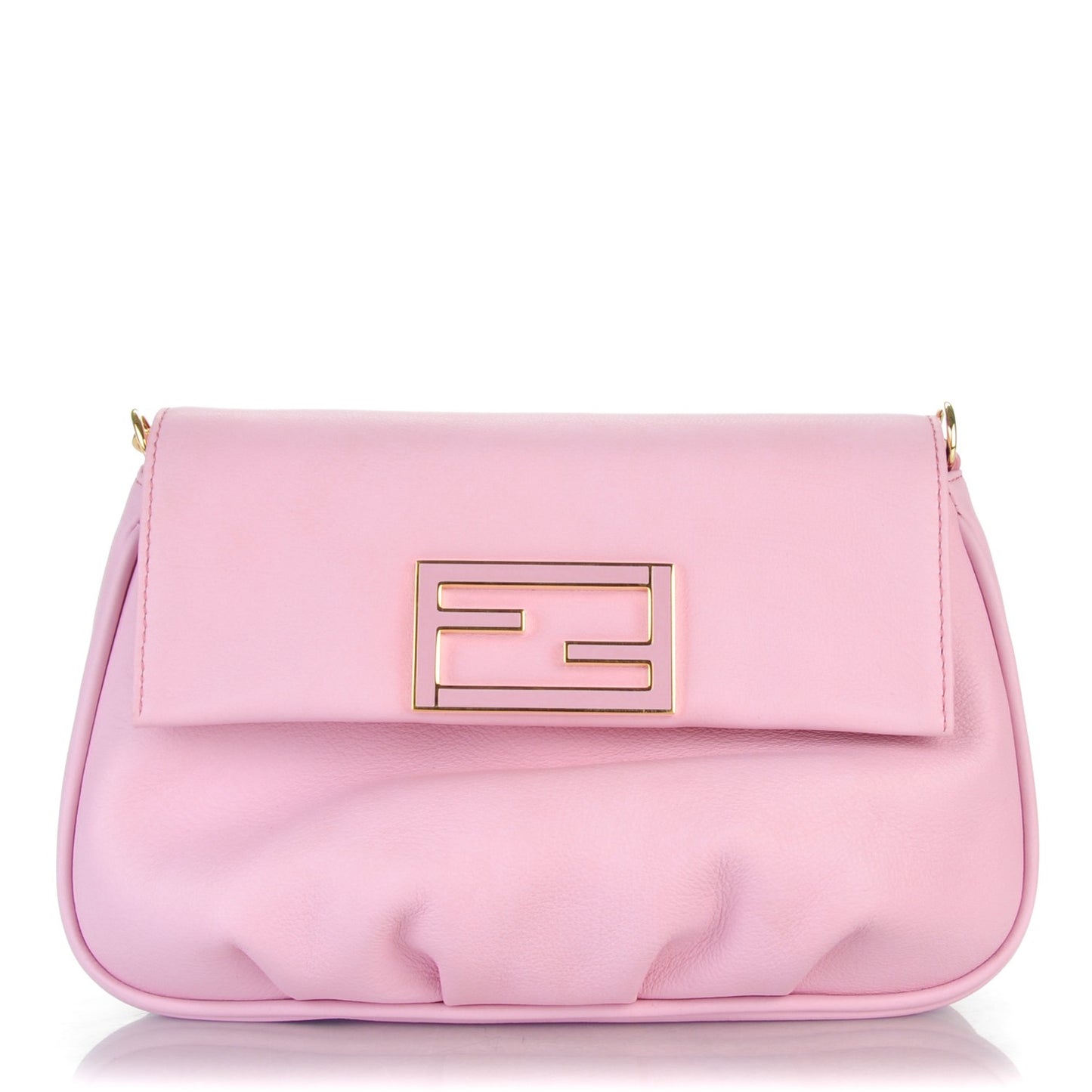 Vitello Flamingo Enamel Fendista Pouchette Crossbody Lavanda