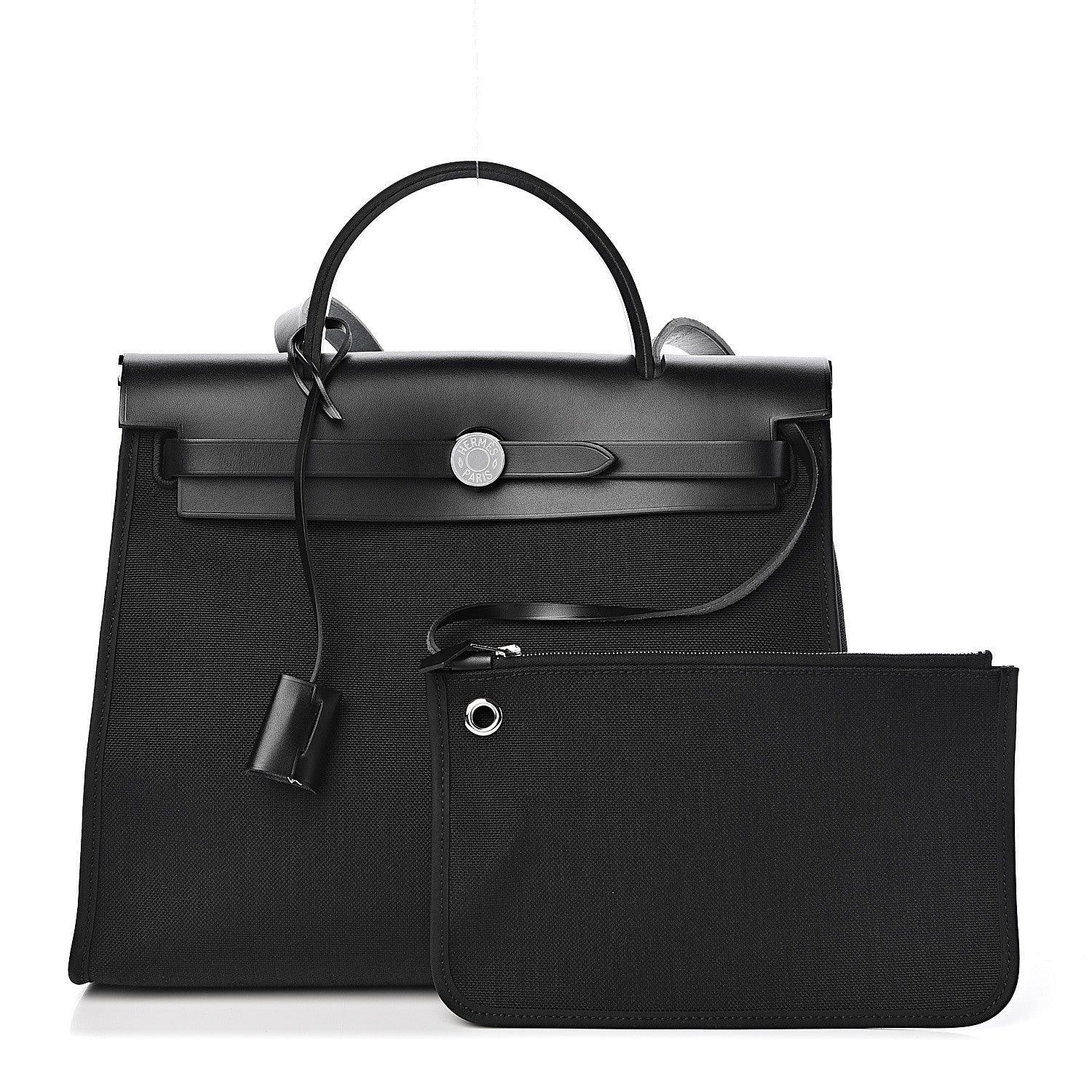 Hermes Military Toile Vache Hunter Herbag Zip PM 31 Black 1 of 13