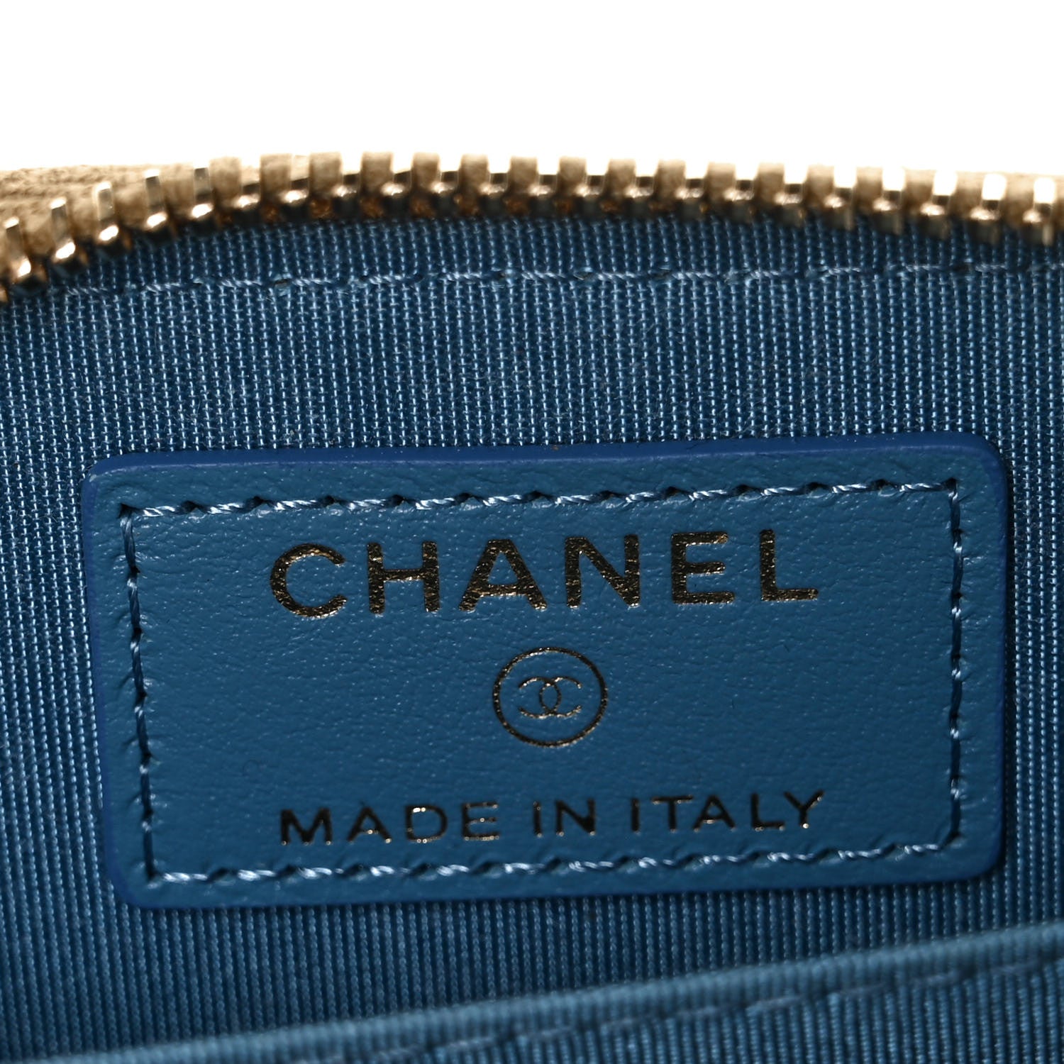 Chanel Metallic Aged Calfskin Chevron Quilted Multicolor Stitch Zip Around Coin Purse Gold 6 of 10