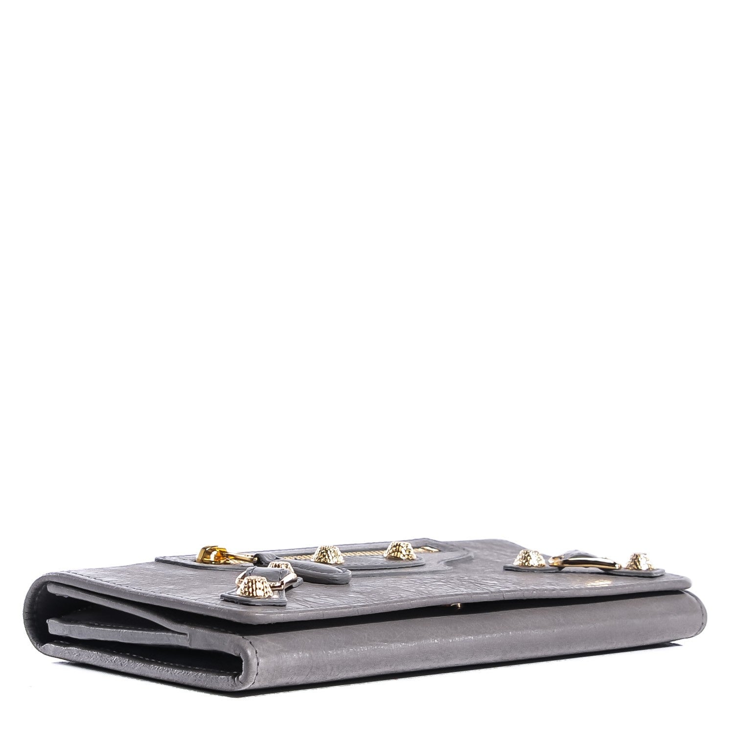 Balenciaga Agneau Giant 12 Gold Hardware Money Wallet Gris Pyrite 4 of 9