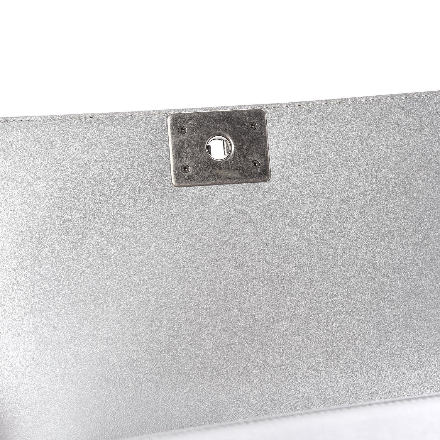 Chanel Metallic Calfskin Quilted Medium Boy Flap Silver 10 of 16