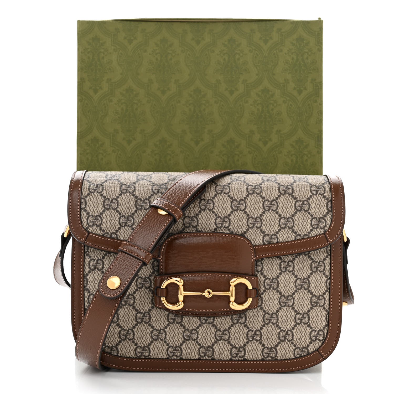 Gucci GG Supreme Monogram Horsebit 1955 Shoulder Bag Beige Brown Sugar 11 of 11