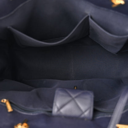Chanel Caviar Quilted Large CC Shopping Tote Navy 5 of 11