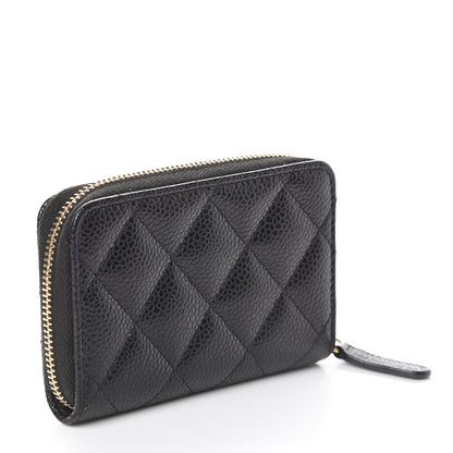 Chanel Caviar Quilted Zip Coin Purse Black 2 of 6