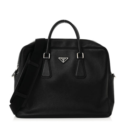 Prada Saffiano Travel Briefcase Black 1 of 9