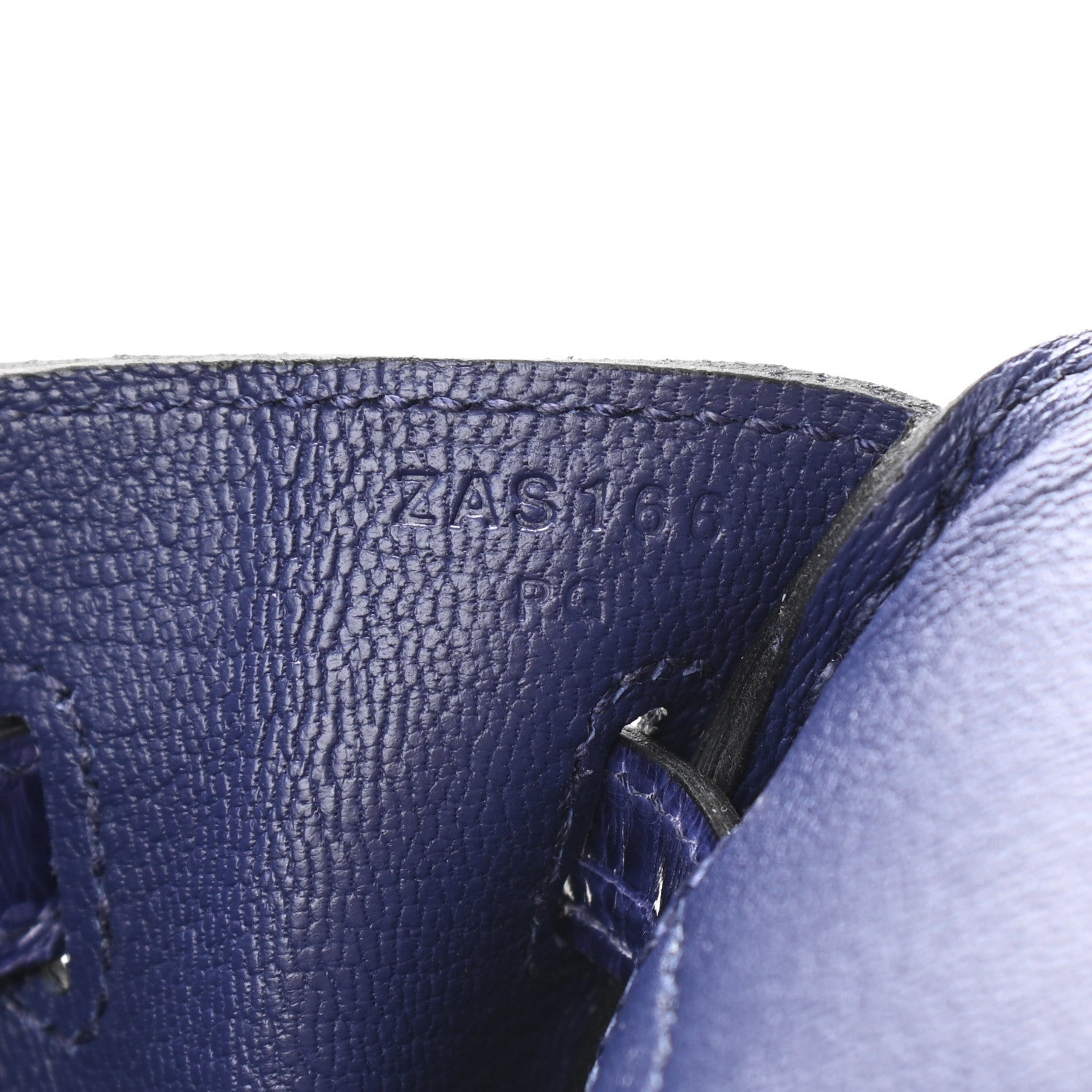Hermes Togo Shiny Niloticus Crocodile Birkin Touch 25 Bleu Encre 7 of 10