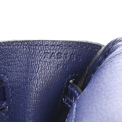 Hermes Togo Shiny Niloticus Crocodile Birkin Touch 25 Bleu Encre 7 of 10