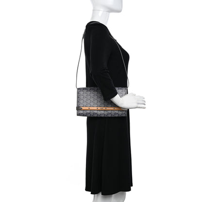 Goyard Goyardine Monte Carlo Bois Clutch With Strap Gray 2 of 12