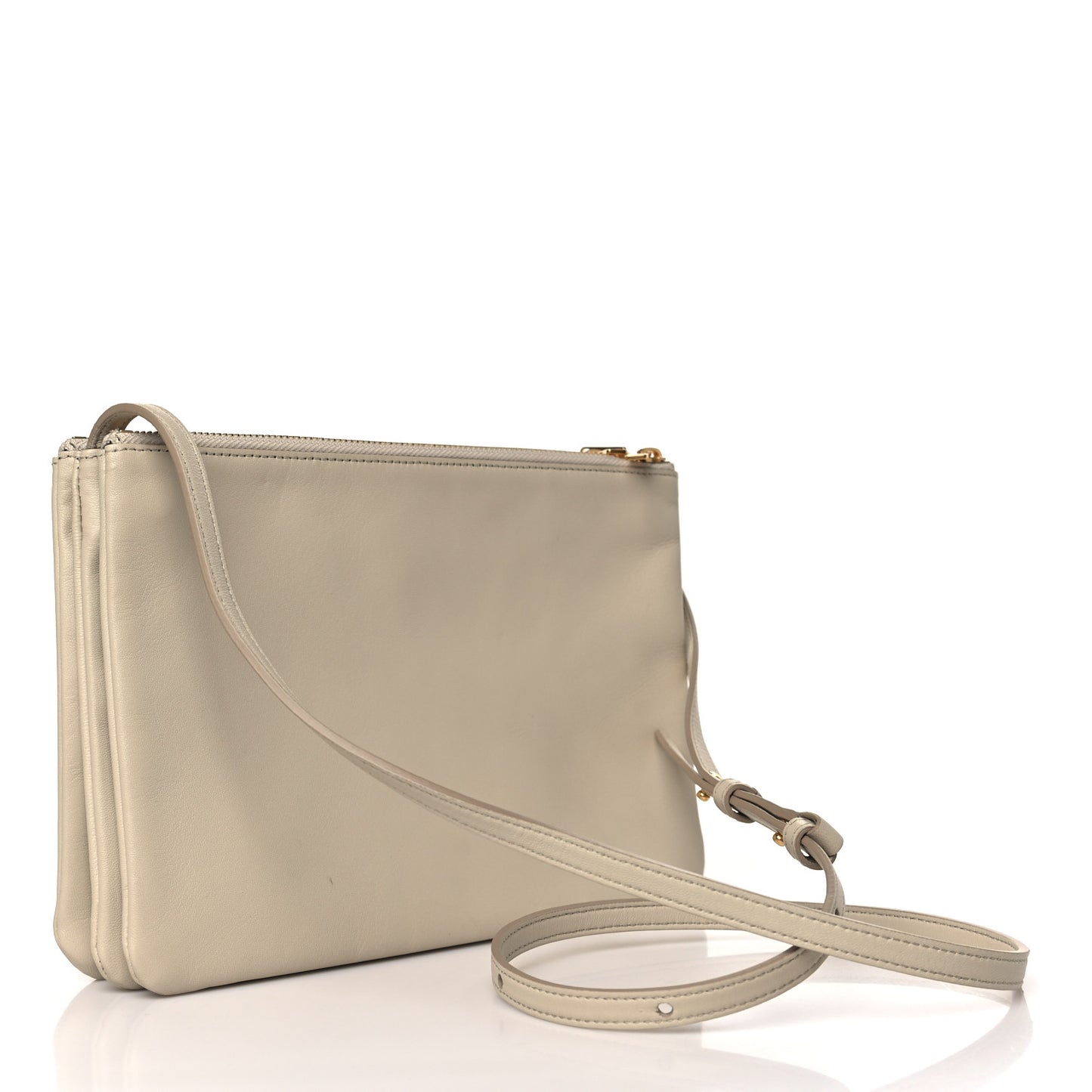 Lambskin Large Trio Crossbody Bag Beige