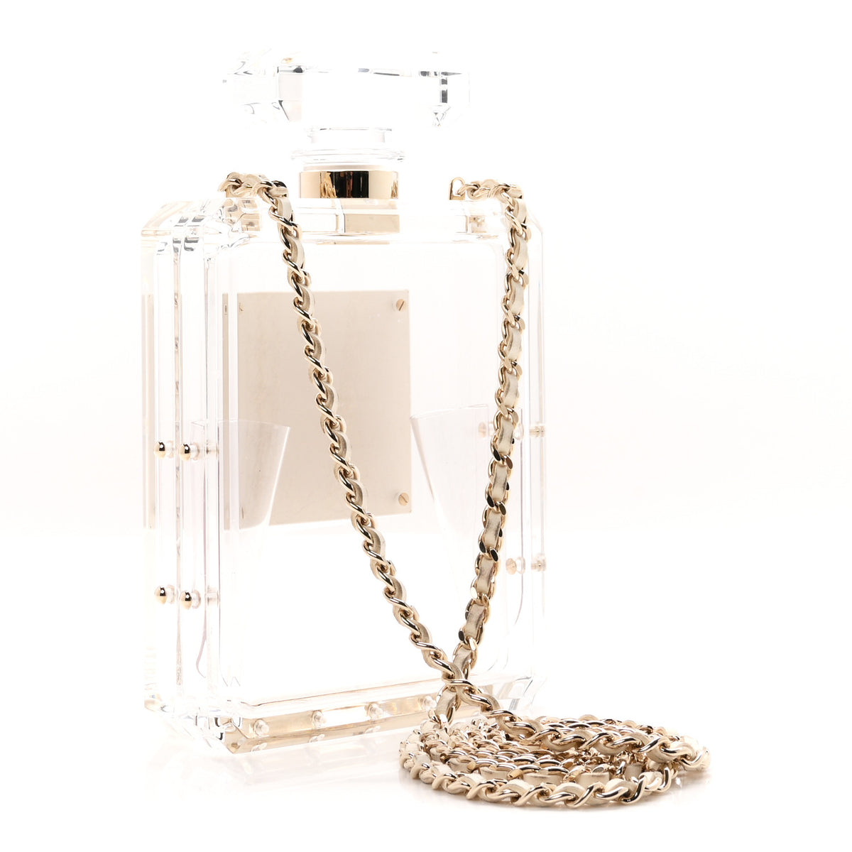 Chanel Transluscent Plexiglass Perfume Bottle Clutch 3 of 10