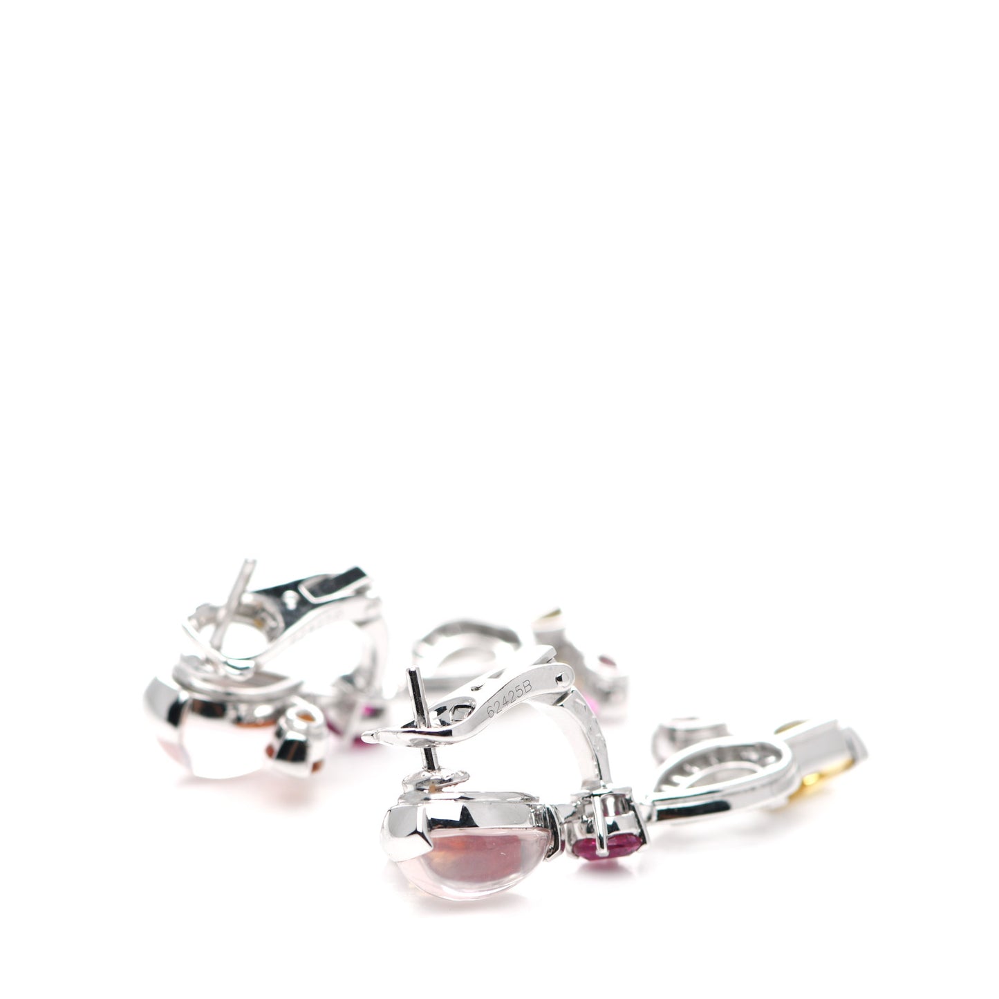 18K White Gold Diamond Multi Gemstone Delices de Sorbet Earrings