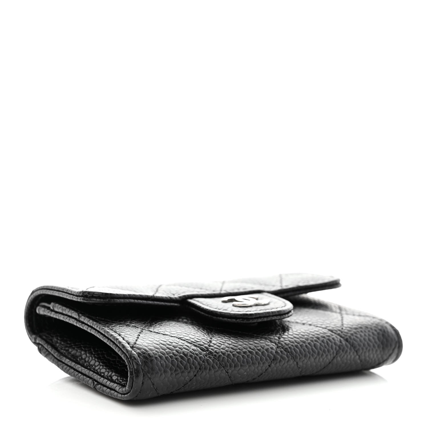 Chanel Caviar Quilted Flap Card Holder Wallet Black 4 of 9