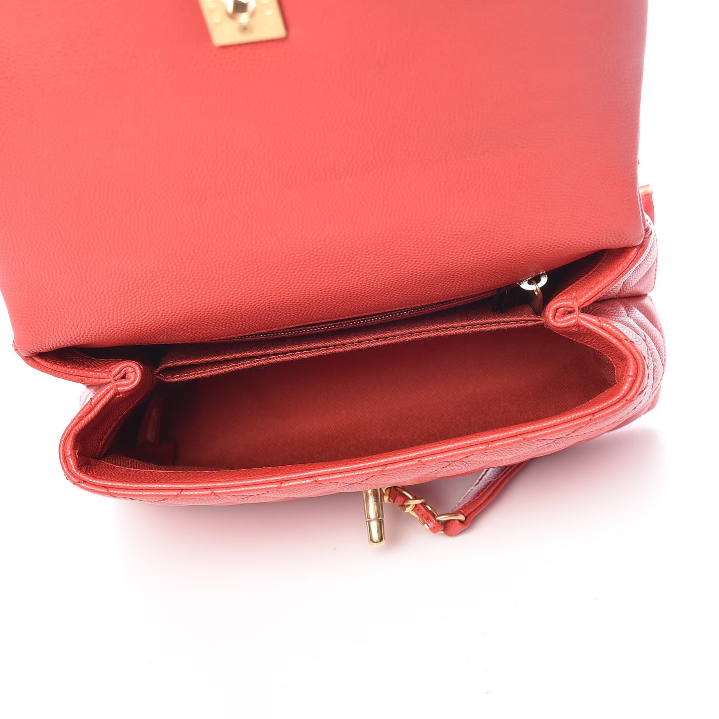 Caviar Quilted Mini Coco Handle Flap Red