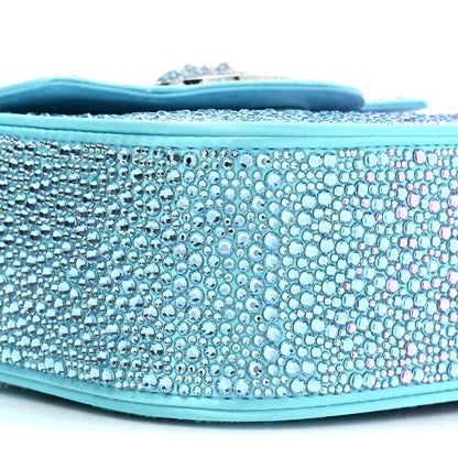 Versace Satin Crystal Studded Mini La Medusa Bag Blue 8 of 9