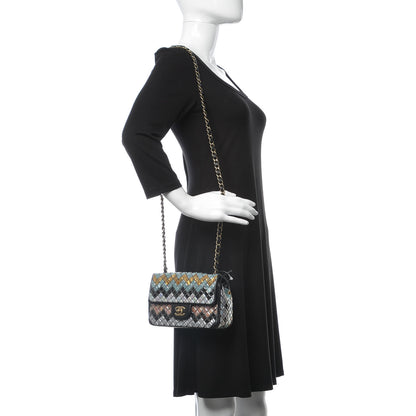 Chanel Lambskin Mosaic Small Flap Black Gold Light Blue 2 of 7