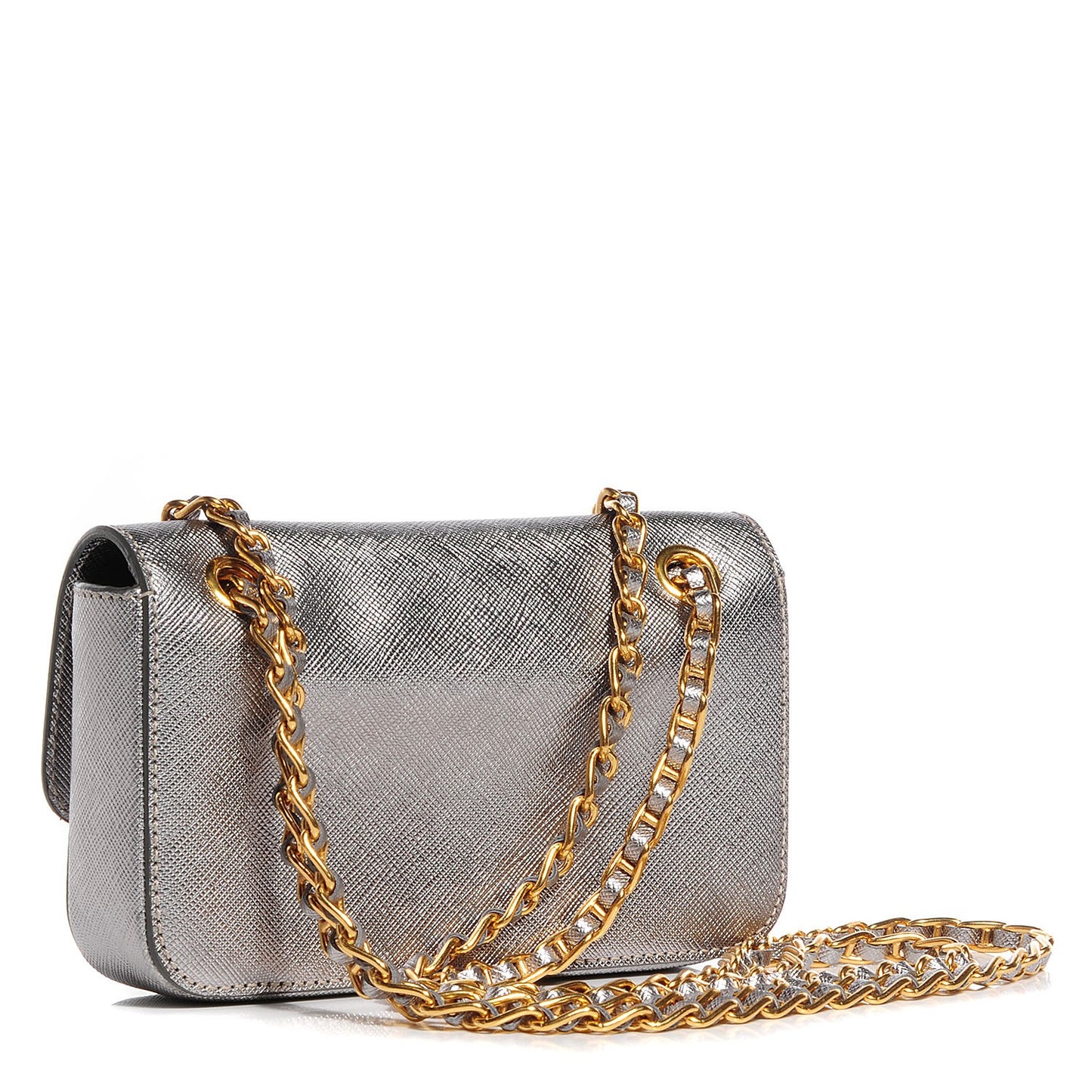 Saffiano Shoulder Flap Silver