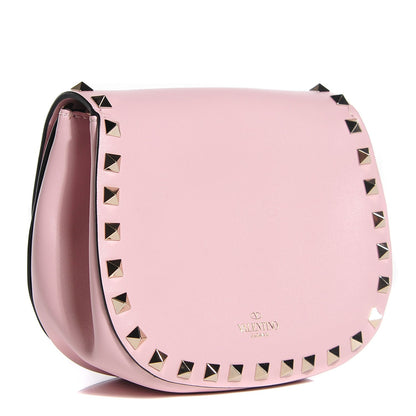 Valentino Garavani Vitello Mini Rockstud Crossbody Saddle Bag Water Rose 3 of 8