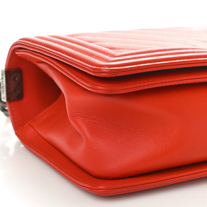 Chanel Lambskin Chevron Quilted Medium Boy Flap Orange 9 of 10