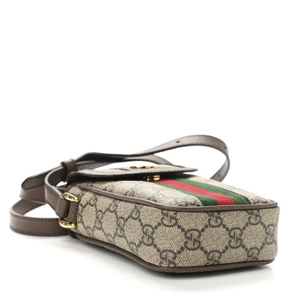 Gucci GG Supreme Monogram Web Ophidia Phone Crossbody Bag Beige New Acero 4 of 11