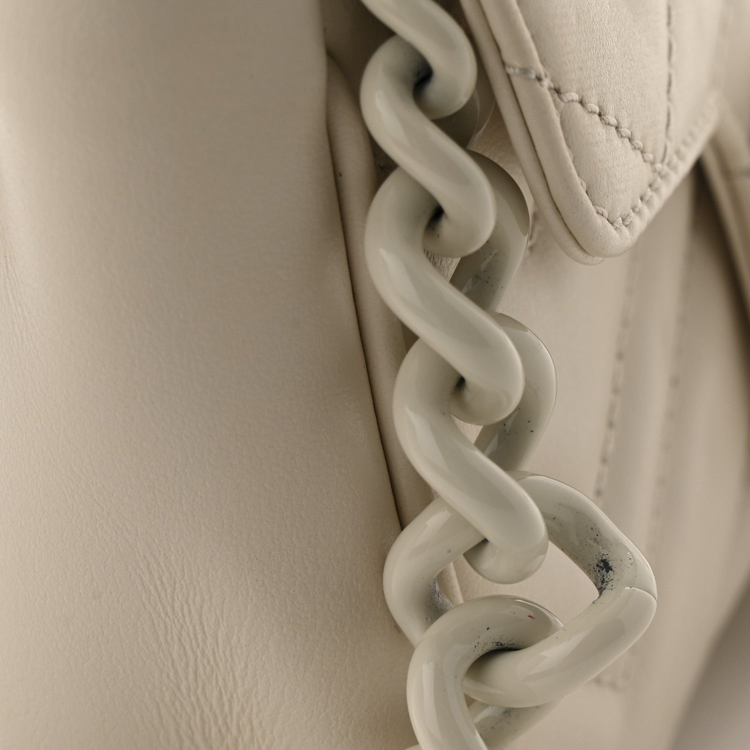 Gucci Calfskin Matelasse Monochrome GG Marmont Chain Belt Bag Mystic White 12 of 12