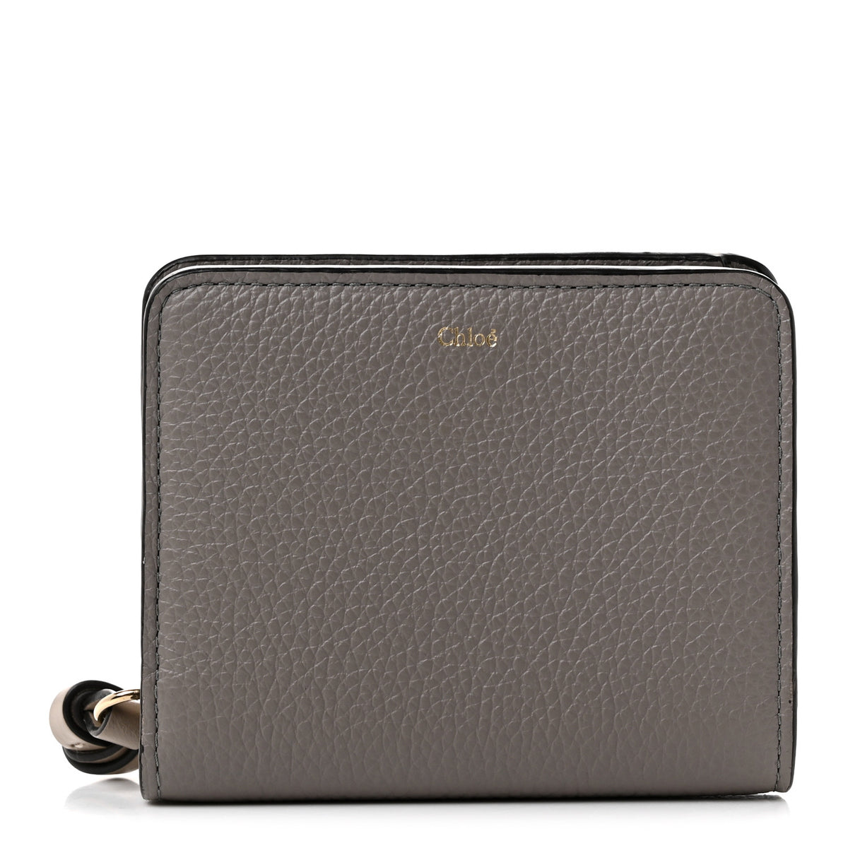 Chloe Grained Calfskin Alphabet Compact Wallet Cashmere Grey 1 of 8