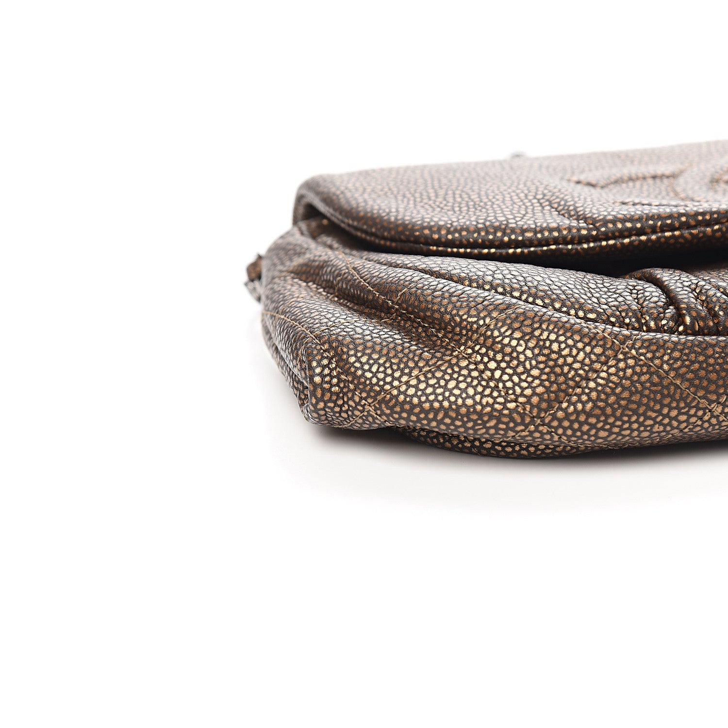 Chanel Metallic Caviar Half Moon Wallet On Chain WOC Bronze 8 of 10