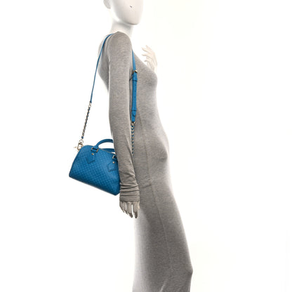 Louis Vuitton Calfskin Nanogram Embossed Speedy Bandouliere 20 Blue 2 of 10