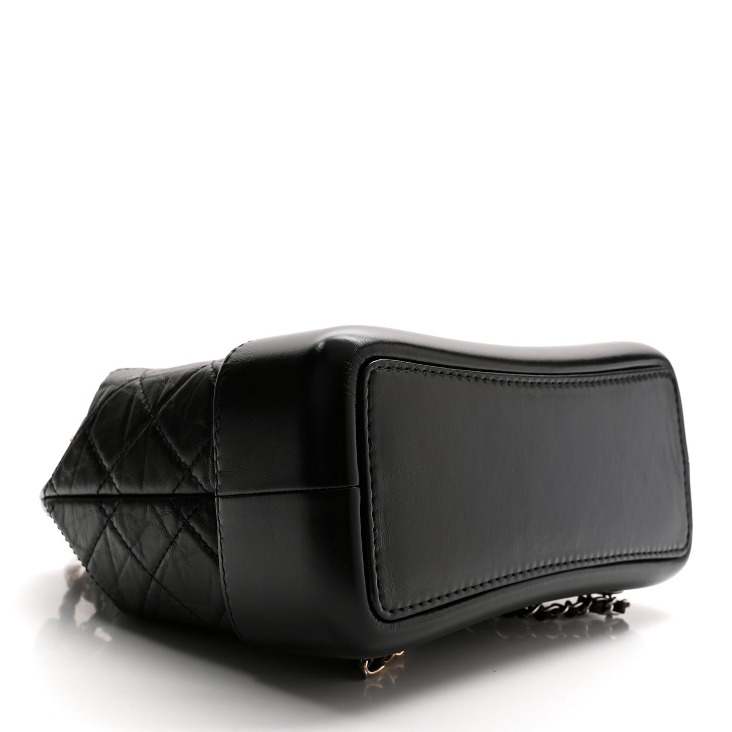Aged Calfskin Quilted Small Gabrielle Backpack Black