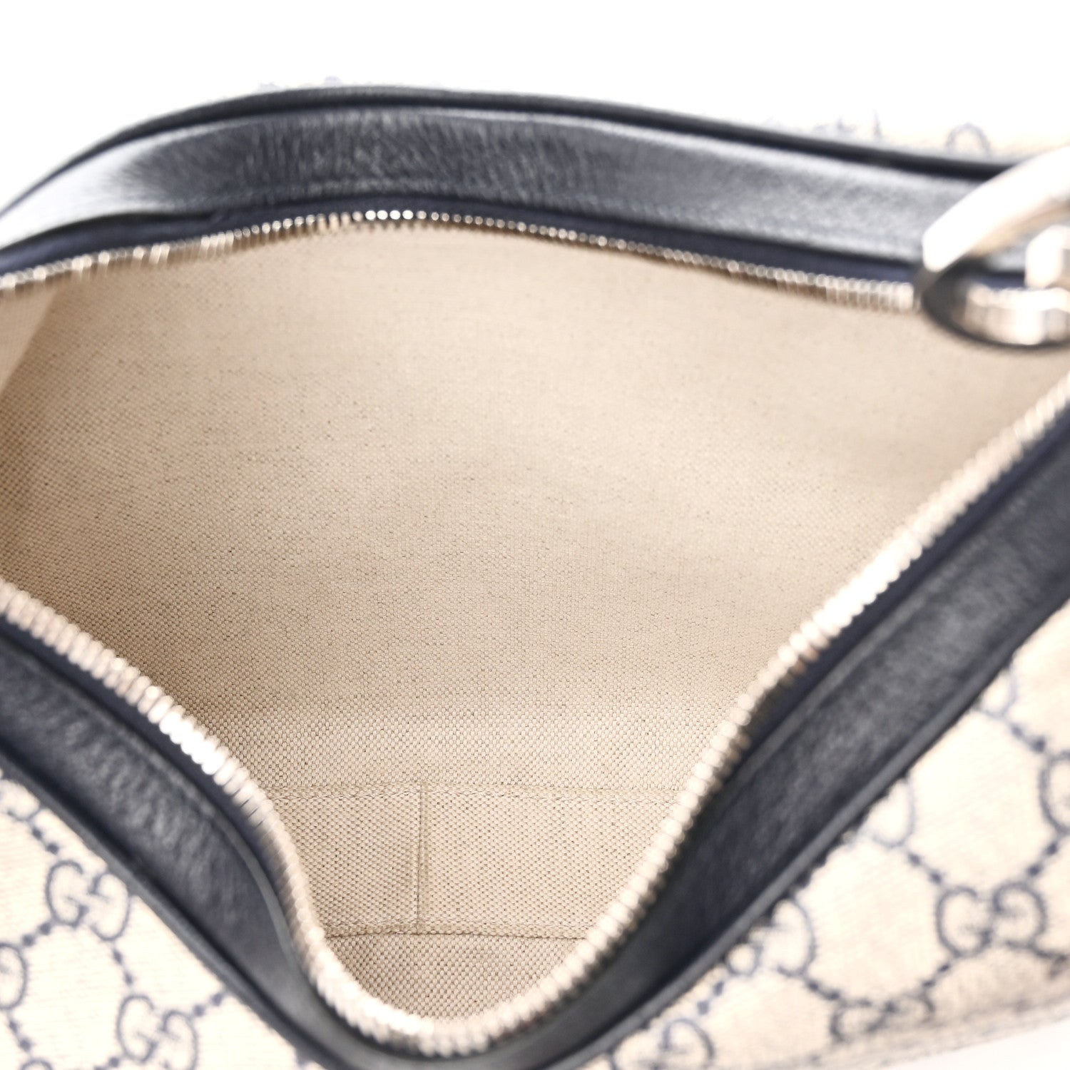 Gucci GG Supreme Monogram Textured Calfskin Web Large Attache Shoulder Bag Beige Blue 5 of 10