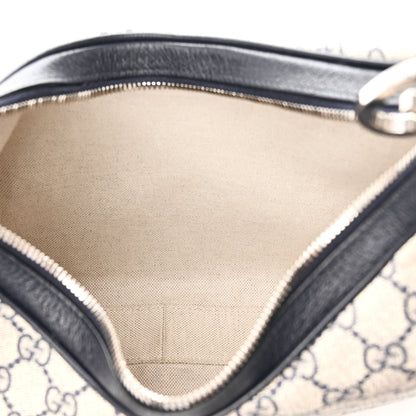Gucci GG Supreme Monogram Textured Calfskin Web Large Attache Shoulder Bag Beige Blue 5 of 10