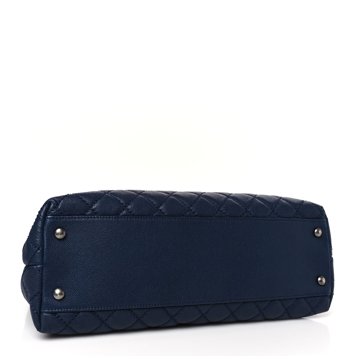 Caviar Quilted Medium Coco Handle Flap Navy Blue