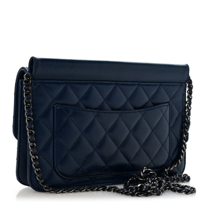 Chanel Lambskin Quilted Medium Crossing Times Flap Blue 3 of 13