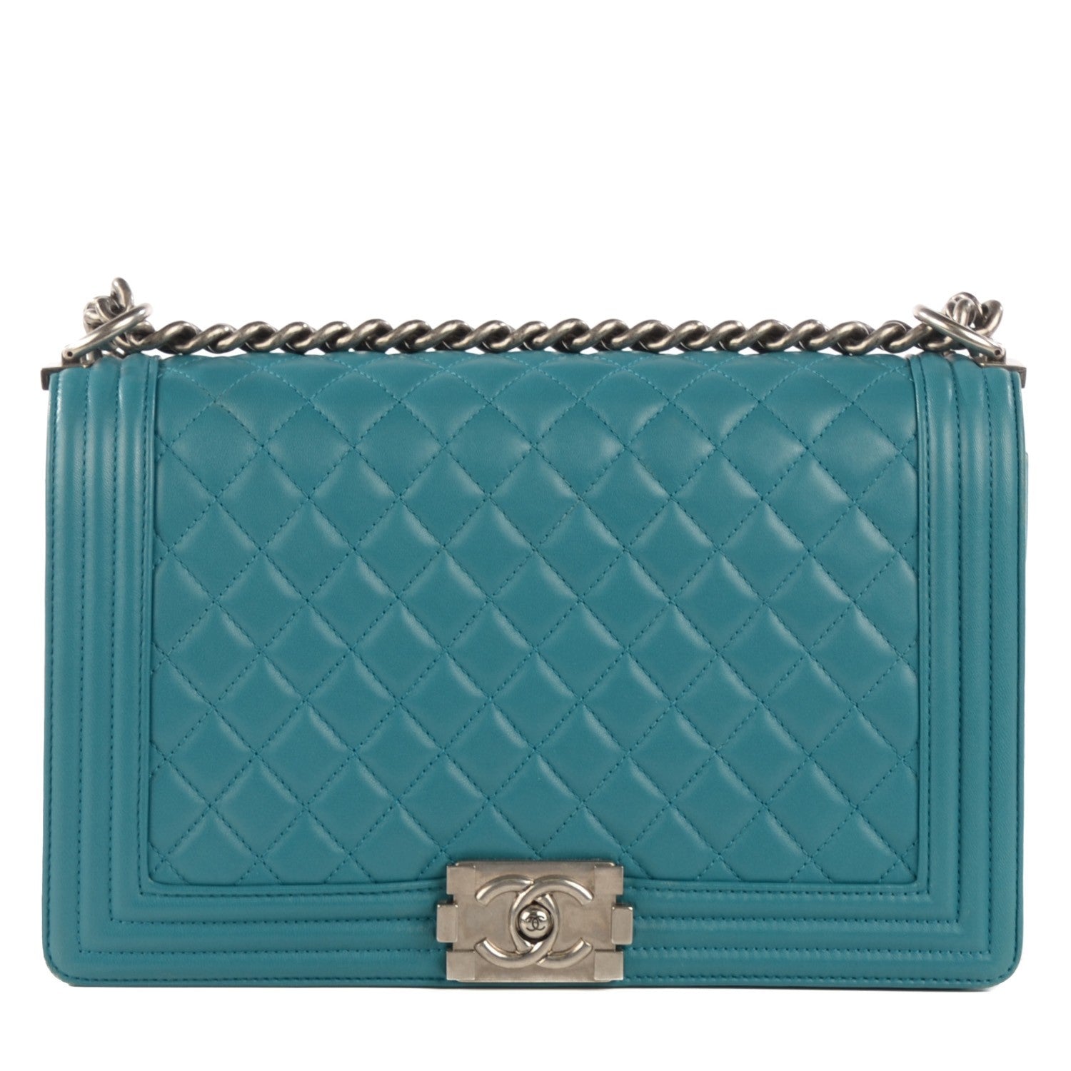 Chanel Lambskin Quilted New Medium Boy Flap Dark Turquoise 1 of 7