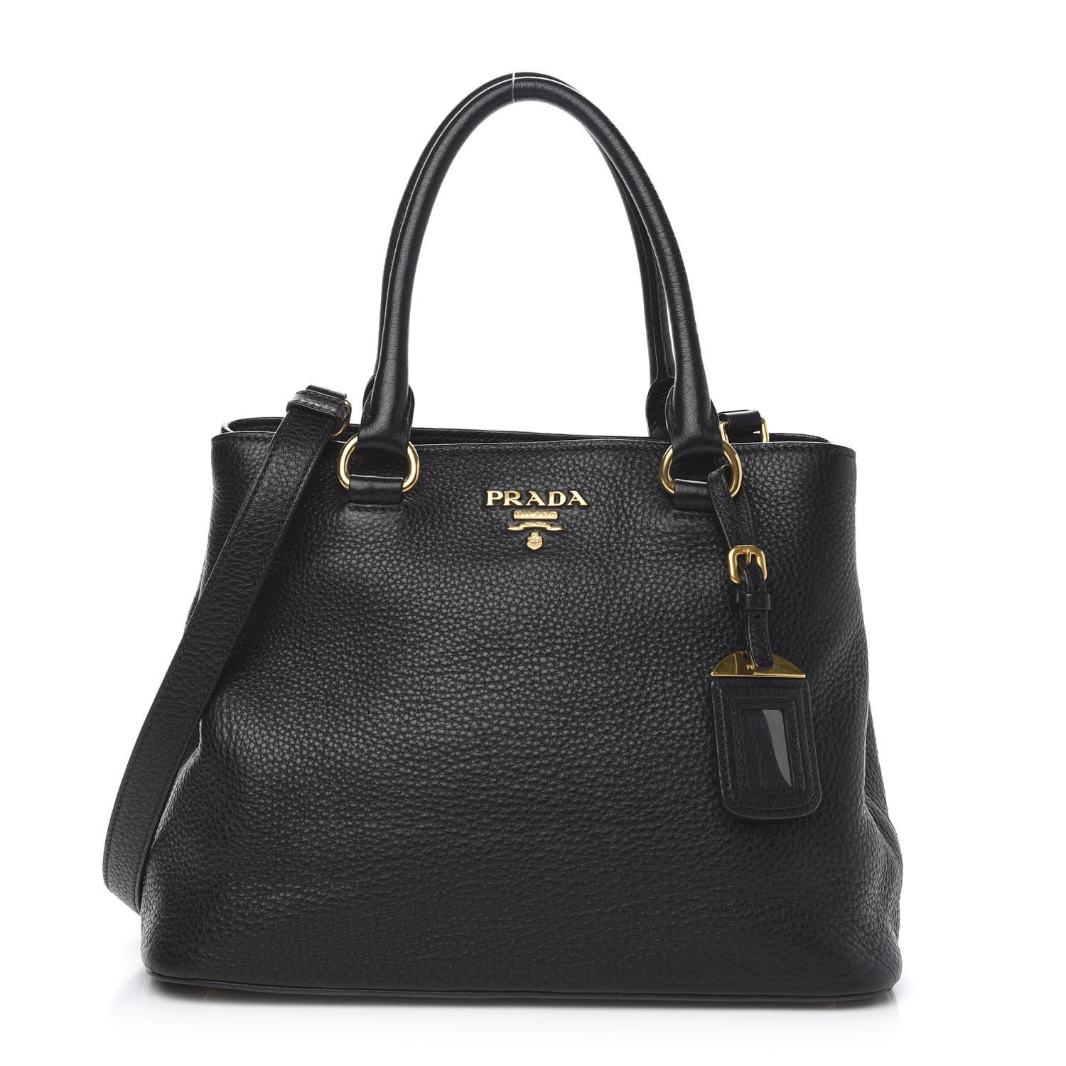 Prada Vitello Daino Tote Black 1 of 12